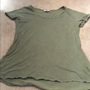 Olive green acid wash tee